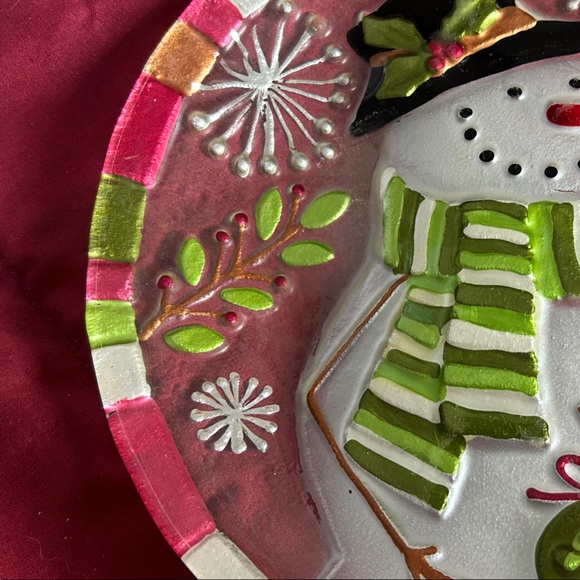 Festive Snowman Decorative Plate - Picture 10 of 10